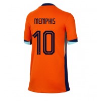 Billiga Nederländerna Memphis Depay #10 Hemma fotbollskläder Dam EM 2024 Kortärmad